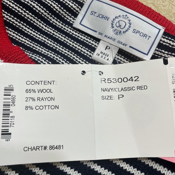 St. John Navy/Classic Red Sweater - Picture 9 of 14